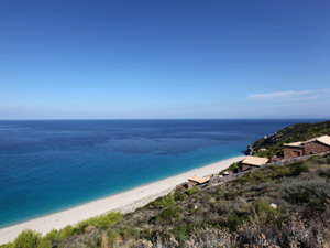 Agios Nikitas Lefkas uitzicht op het strand